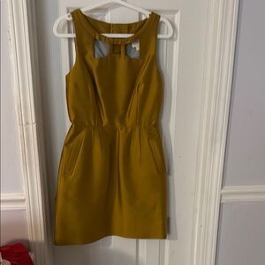 Maeve Gold Halter Sheath Mini Dress
